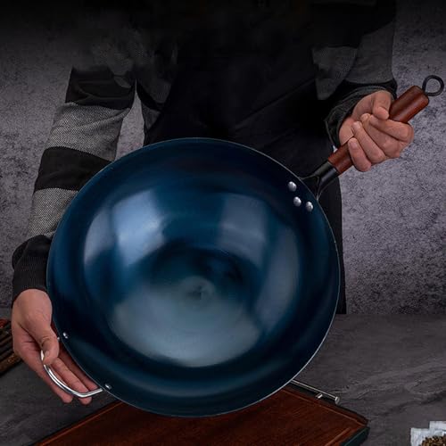 Wok de hierro con mango de madera, 36 cm miniatura 5