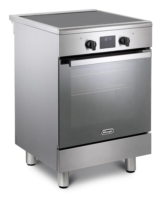 Cucina con forno elettrico, 60x60 cm, Inox, 4 fuochi