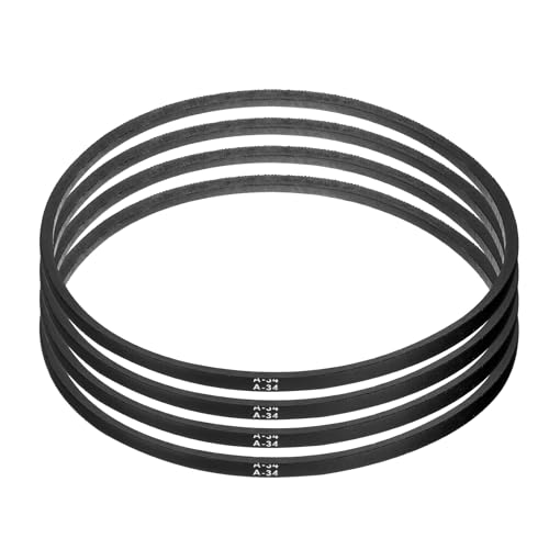 Image of uxcell 4pcs A34 or 4L360 Classic Wrapped Rubber V-Belt, 34 inch(850mm) Inside Circumference, A Profile V Belt
