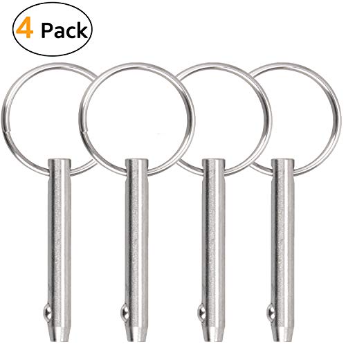 Quick Release Pin Bimini Top Pin Diameter 0.25 Inch, Total Length 3 Inch, Usable Length 2.4 Inch Full 316 Stainless Steel (4 Pcs) #TOP5