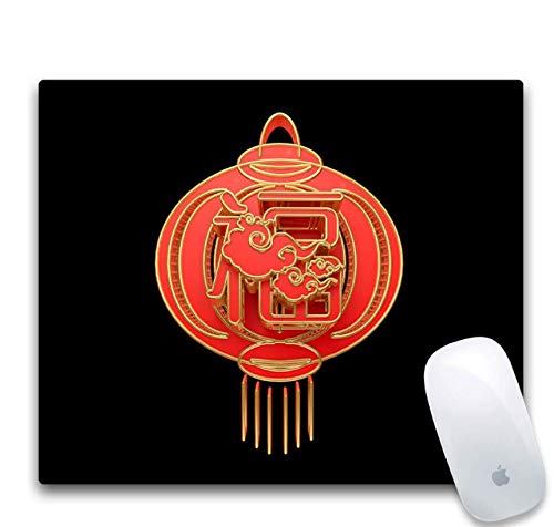 Preisvergleich Produktbild Gaming-Mauspad, Verschleißfestes Gummi, Schwarzer Hintergrund, Schöne Rote 3D-Laternen, Gaming-Office-Gaming-Mauspad Für Laptops