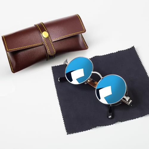 Image of Personalized Leather Goggle Cover | Custom Name | Unisex Faux Leather Eyewear Case with Button Closure | Travel-Friendly & Durable Sunglasses Holder for Men & Women