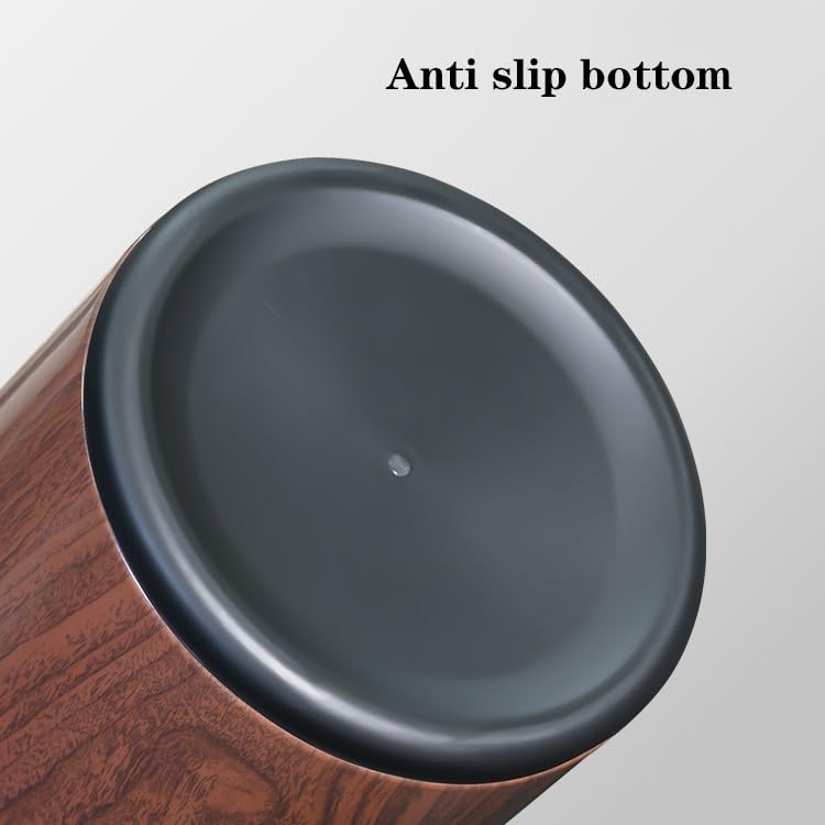 Caneca de basura redonda sin tapa madera 10L marrón miniatura 4