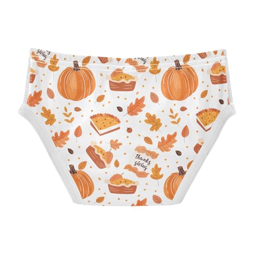 visesunny Boys Cotton Underwear Thanksgiving Pumpkin Leaf Printed Toddler Soft Training Briefs Size 2T-8Y for Kids2