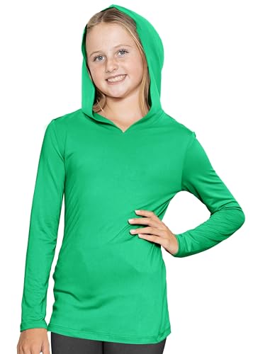 Image of Shirts for Girls Long Sleeve Crew Neck Top, Hoodie or 3 /4 Sleeve Soft Stretch Kids Lightweight Size 2-16