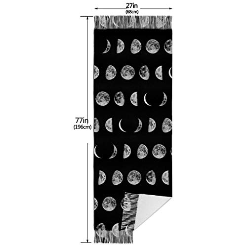 Women Girls Super Soft Moon Phases Pashmina Scarf With Tassel Luxury Cashmere Blend Shawl Wrap Over Size Blanket Scarf For Party Wedding Travel2