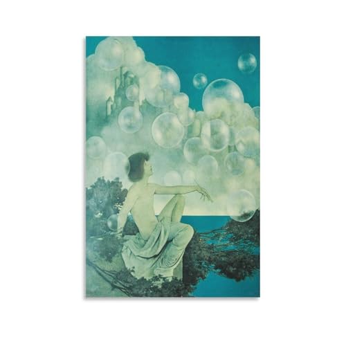 Impression sur toile châteaux d'air Maxfield Parrish poésie murale