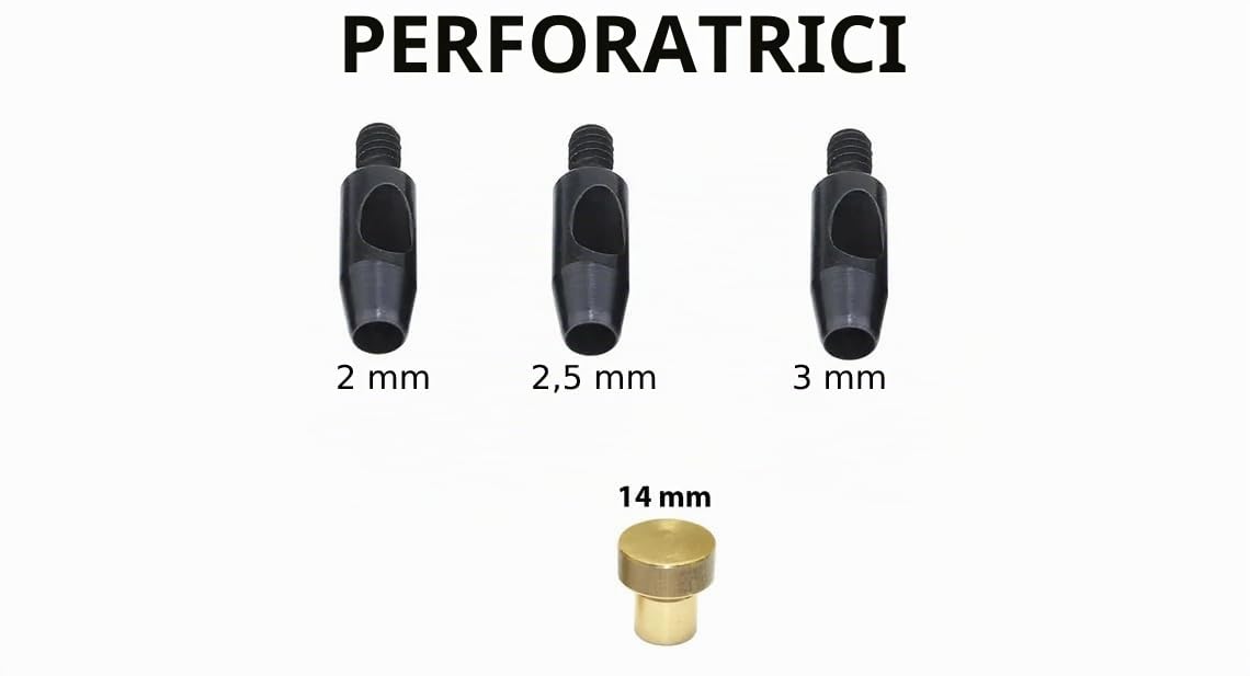 Kit pressa a mano in pelle per la regolazione di rivetti, occhielli e bottoni automatici
