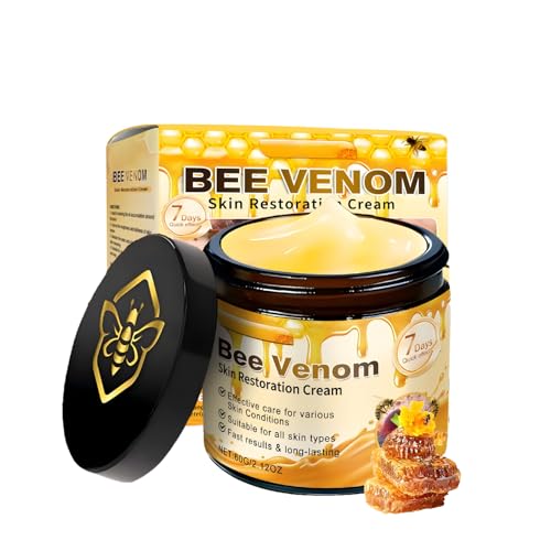JISKG Bee Venom Skin Restoration Cream Wrinkle Removal Firming Face Anti-Aging Bee Venom Moisturiser Firming Cream for All Skin. (1 Pcs)