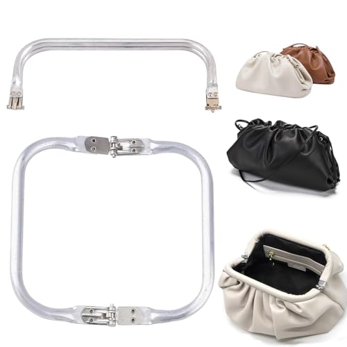 Norhogo 2 pièces Cadre Tubulaire Interne 25 cm Cadres de Sac à Main en Aluminium, Bricolage Tubulaire Interne de Forme Carrée, Poignée Sac Cadre, anses pour sacs au crochet pour sacs DIY