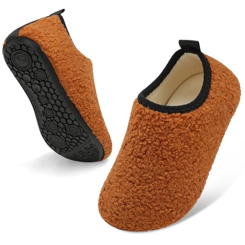 QFH Slippers for Girls Boys Cute Anti-Slip House Shoes Kids Slippers with Flexible Sole Warm Indoor...