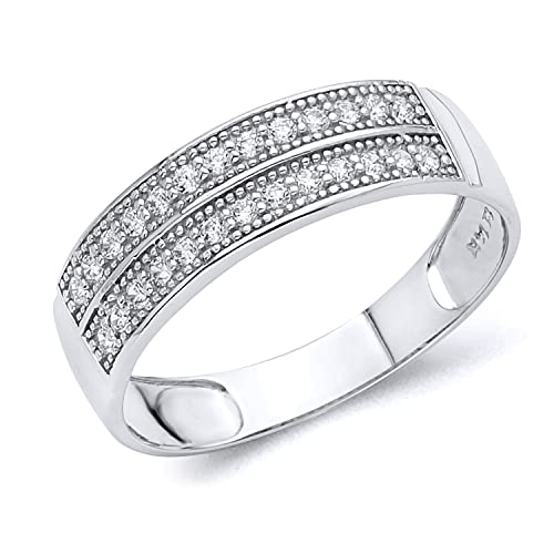 Mens 14K White Gold Wedding Band - Size 10 #TOP6