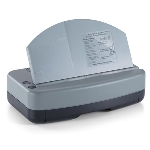 Officemate Electric 2 - 3 Hole Adjustable Eco-Punch, 30% Recycled, Black/Gray/Green