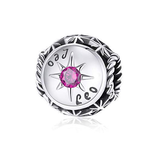 Image of 12 Constellation Charms 925 Sterling Silver Crystal Zircon Charms Family and Friends' Birthday Charm Birthstone Charms for Women Bracelets