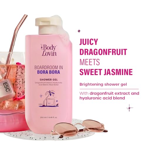 Image of Plum BodyLovin' Boardroom In Bora Bora Shower Gel | Hydrating & Brightening Body Wash | Dragonfruit Extract, Hyaluronic Acid Blend & Rice Water | Sweet Tropical Fragrance | 250 ml