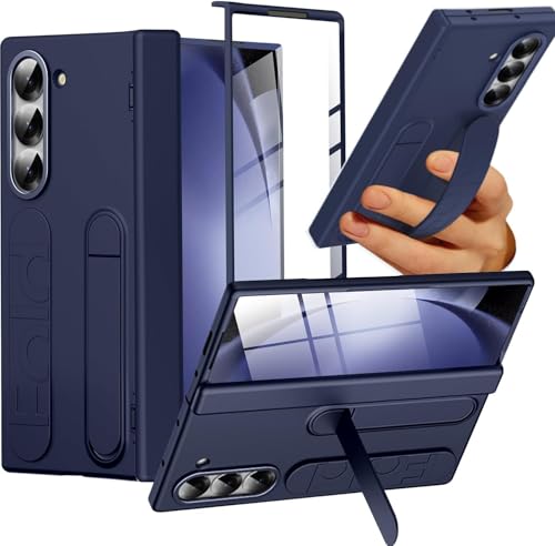 for Samsung Galaxy Z Fold 7 Case with Wristband Stand: Built-in [Screen Protector] [Hinge Protection] [Kickstand] Full Body Protective Phone Case for Galaxy Z Fold 7 (Blue)
