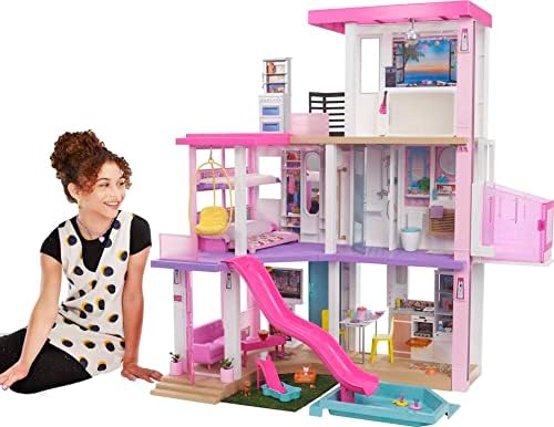 Barbie DreamHouse Dollhouse with 75+ Accessories and Wheelchair Accessible Elevator, 10 Play Areas, 3 Custom Light Settings & Music