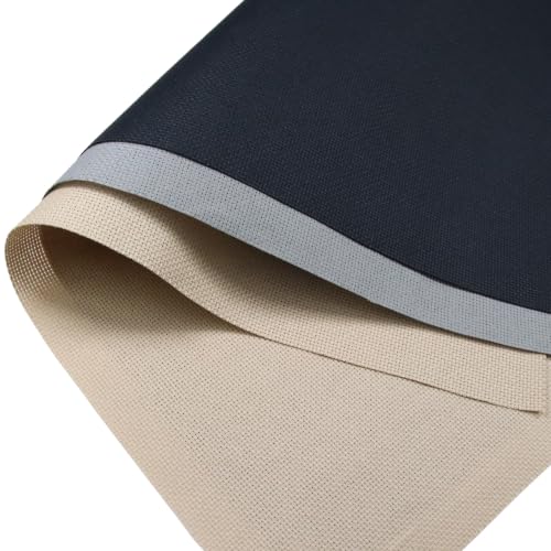 Image of KCS 3 pc of 15 inch x 18 inch(38cmx45cm) 16 Count Cross Stitch Cotton Aida Cloth Needlework Rolled Fabric Box,16CT,Khaki+Medium Grey+Black