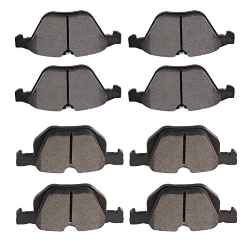 SCITOO Ceramic Front Rear Disc Brake Pad Set fit for BMW 525i,525xi,528i,528i xDrive,08 for BMW 528xi,04-07 for BMW 530i,06-07 for BMW 530xi,09 for BMW 535i xDrive,08 for BMW 535xi,08 for BMW M3