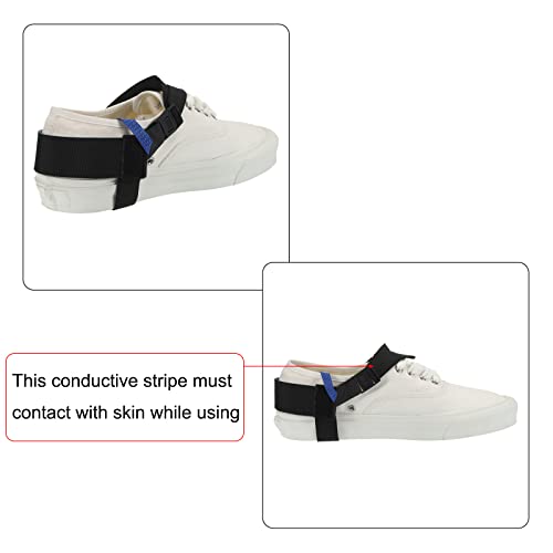 Image of MECCANIXITY 2pcs ESD Anti Static Foot Heel Straps Anti Static Wrist Strap Band Adjustable for Grounding Removing Static Black