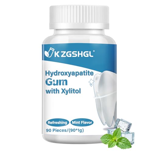 Remineralizing Gum with Nano-Hydroxyapatite & Xylitol, 90 Pieces, Good for Teeth Remineralization, Sugar-Free Mint Chewing Gum with Xylitol, Two pills after meals to freshen breath and clean teeth