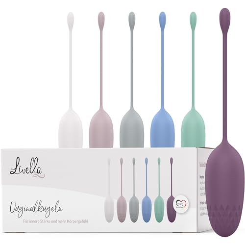 Livella | Beckenbodentrainer für Frauen – 6 Gewichte (25–110g) aus Silikon – Vaginalkugeln zur Rückbildung & Intimtraining – Beckenbodentraining mit Kugeln nach Geburt & bei Blasenschwäche