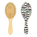 Striped Husky Goggle Detangler Hair Brush for Women Men Wet & Dry Tangle-Free Curly Hair Detangling Brush with Soft Bristles Scalp Scrubber for Boys Girls All Hair Types