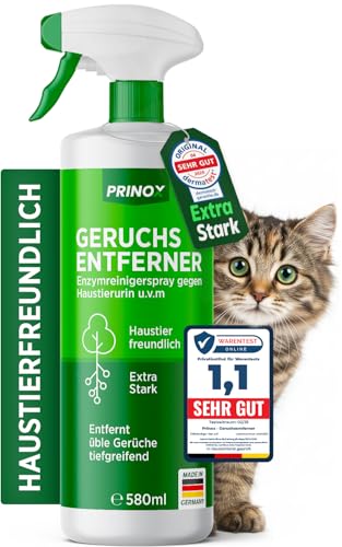 PRINOX Geruchsneutralisierer 580 ml - Enzymreiniger Konzentrat - Geruchsentferner gegen alle Gerüche, wie Katzenurin Geruch auf Sofa, Sessel, Matratze, Auto, Matratze