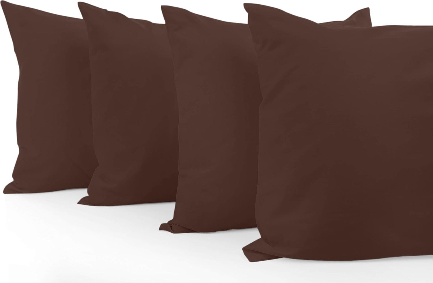 Comfort Beddings King Pillow Cases Set of 4 Brown 100