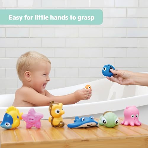 Image of Disney Finding Nemo Just Keep Splashing 8 Piece Bath Set by Bright Starts, Featuring Nemo, Dory, Crush and More Baby Bath Squirter Toys, Unisex, 9 Months+