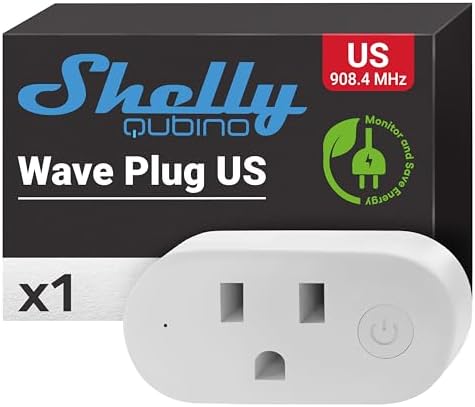 Shelly Wave Plug US | Z-Wave 800 Series Smart Plug with Energy Monitoring 15 A | Home Automation | iOS Android App | Z-Wave Gateway | Low Power Consumption | Smart Schedules and Scenes