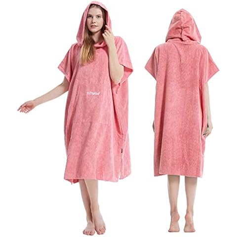 Hiturbo Pink Hooded Changing Robe Poncho Cover