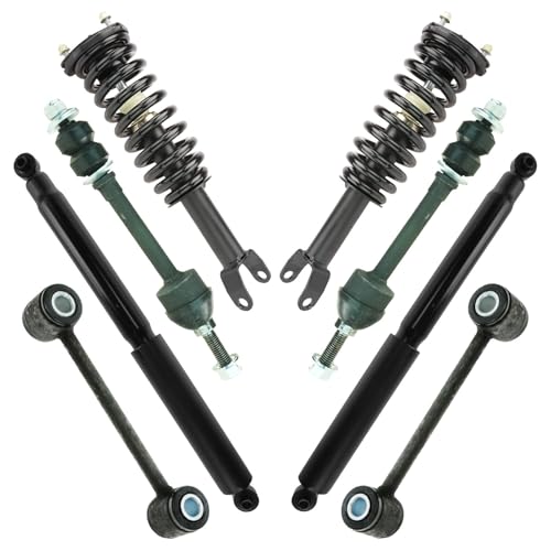 Image of TRQ Front and Rear Suspension Kit Complete Strut & Coil Spring Assembly Shock Absorber Sway Bar Stabilizer Link Compatible with 2005-2009 Dodge Dakota 2006-2009 Mitsubishi Raider
