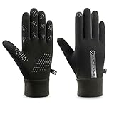 Livwellia Waterproof Outdoor Winter Cycling Gloves for Men Women,Non-Slip Touchscreen Thick Fleece Warm Ski Sport Glove-Women-Black