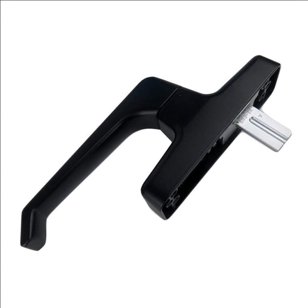 Lcuvimpex Svart Lockable Window Handle， Door Window Inline Handle Push Pull Swing Rotary Zinc Black White Multiple Sizes(,Window Spindle 15Mm Wide)