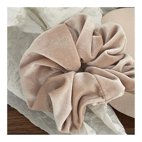 ヘアバンド ラージ シュシュ 17cm 特大ヘアシュシュ 伸縮性のあるヘアバンド 女性用(Beige)