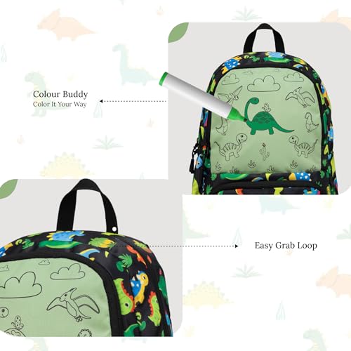 Image of F Gear Colour Buddy 12L Kids Backpack, Kids Can Colour On The Bag, 1 Compartment & 2 Pockets; Lightweight, Durable & Fun Backpack for School & Travel | Comfortable & Stylish Bag