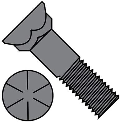 1/2-13X2 1/4 Grade 8 Plow Bolt with Number 3 Flat Head Plain (Pack Qty 250) BC-5036BP8 by Korpek