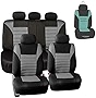 FH Group Automotive Car Seat Covers Full Set Premium 3D Air Mesh Gray and Black Seat Covers, Airbag Compatible and Split Bench Cover Universal Fit Interior Accessories for Cars Trucks and SUVs