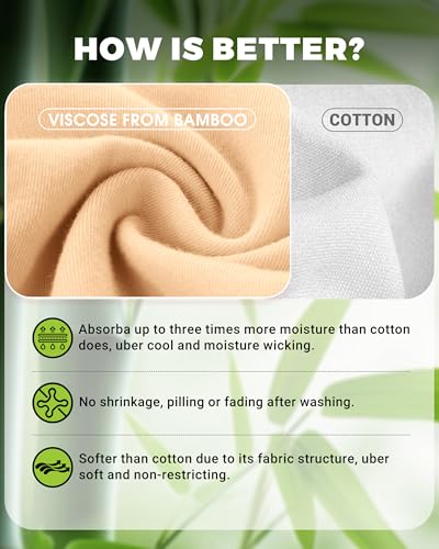 Image of BAMBOO COOL Womens Underwear, Moisture-Wicking Briefs, Soft and Breathable Panties, Mid Waist, 5-Pack