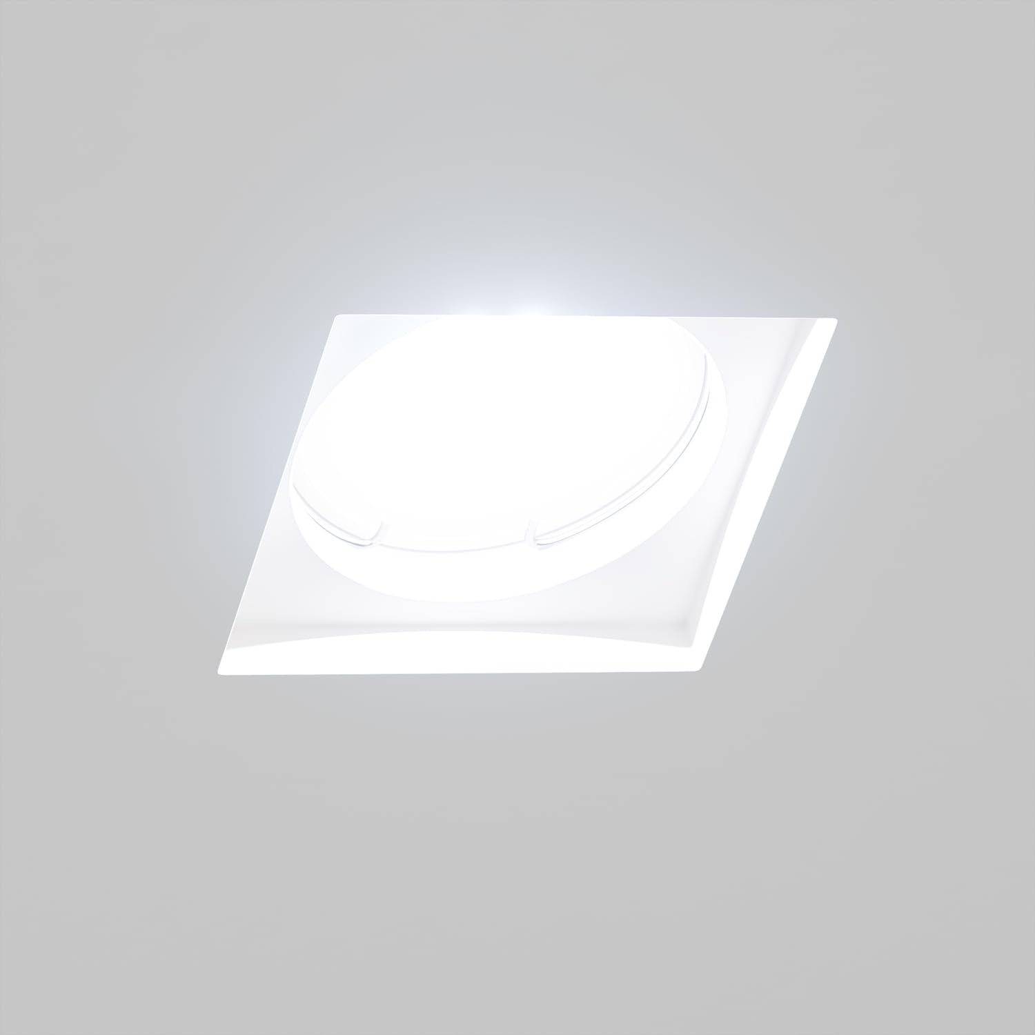 ledscom.de 5x Deckeneinbauleuchte GIEDI II, Gips, weiß matt, 10 x 10cm, 1x GU10 max. 15W