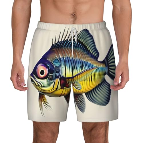 Vêtements de plage extérieur décontracté short de bain poisson jaune