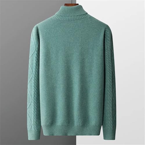 Men's Solid Merino Wool Sweater Thickened Warm Knitted Casual Turtleneck Pullover Jumper3