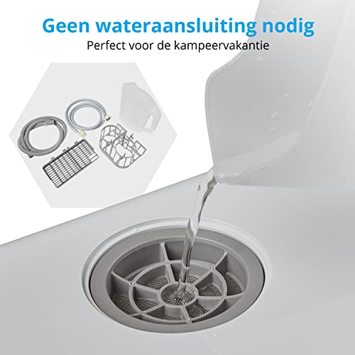 MEDION Mini Afwasmachine (tafelmodel, vaatwasser, 2 couverts, werkt met/zonder wateraansluiting, 6 reinigingsprogramma's, voor zuigflessen, starttijdkeuze, vrijstaand, MD 37217) - Afbeelding 7