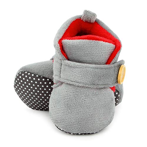 Baby Girls and Boys Dual Color Shoes/Booties with Wooden Button - Soft Base, Ankle Length, Breathable for Newborn Girls and Boys