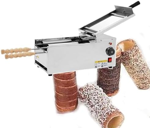 Commercial Electric Chimney Cake Oven Machine - 2 Stainless Steel Bars, Perfect for Cake Pops & Chimney Cakes, 110V Professional Baking Equipment