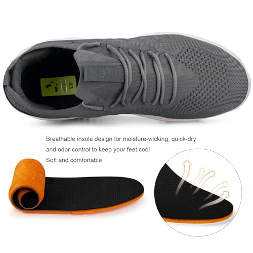 Image of Pujcs Mens Tennis Shoes Slip on Sneakers Ligthtweight Wlking Running Shoes for Work Gym Workout Sports Atheletic