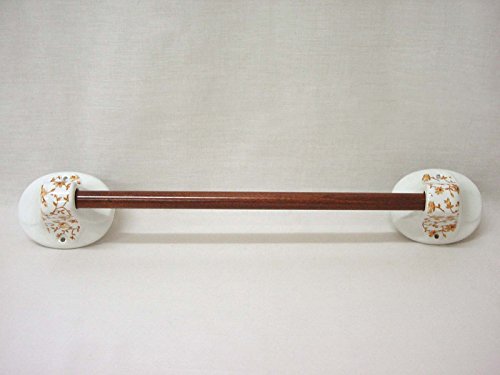 TOALLERO Pared Porcelana con Barra Madera Marron Trama Marron Cover