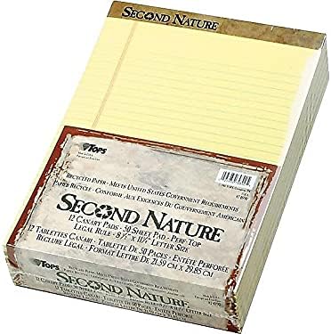 Miniatura 2 de TOPS 74890 Second Nature - Almohadillas recicladas, 8 12 x 11 34, Canary, 50 hojas (paquete de 12)