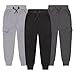 ALL IN SWEATS XS Apparel Boys Joggers 3 Pack – Athletic Pants, Fleece Sweatpants for Boys, Active Workout Pants, Comfortable Kids' Sweat Joggers - (8-20), 8, Charcoal/Grey/Black